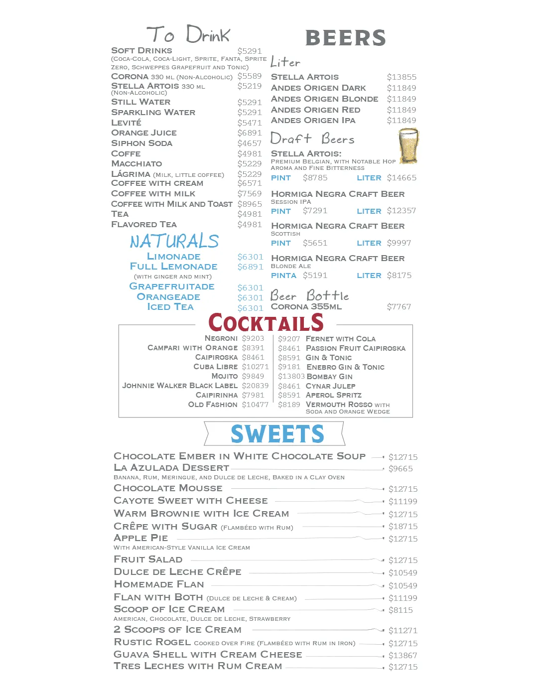 Menu — Page 5